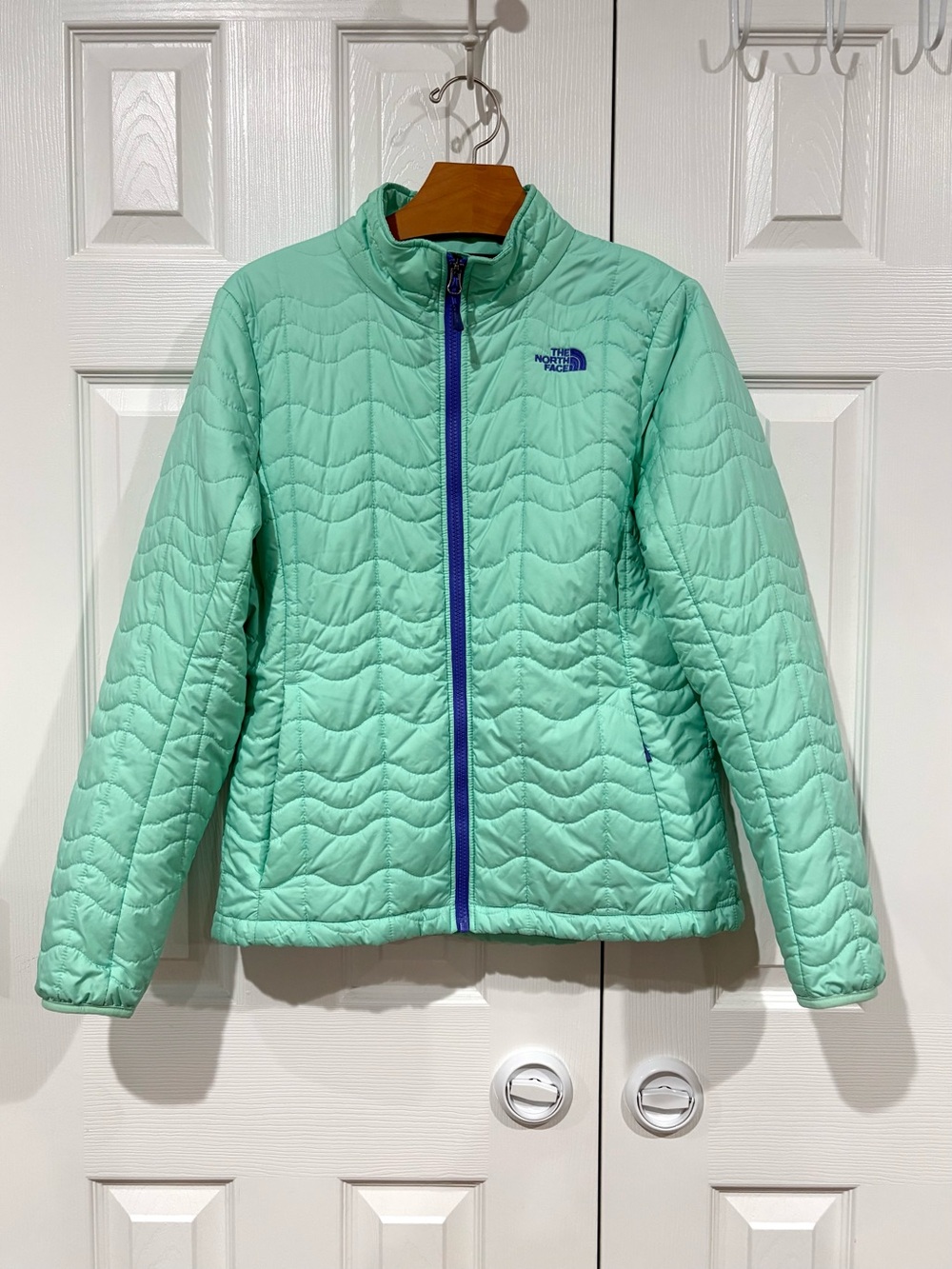 North Face Women's Bombay Puffer Jacket Mint Green Large - Picture 2 of 13